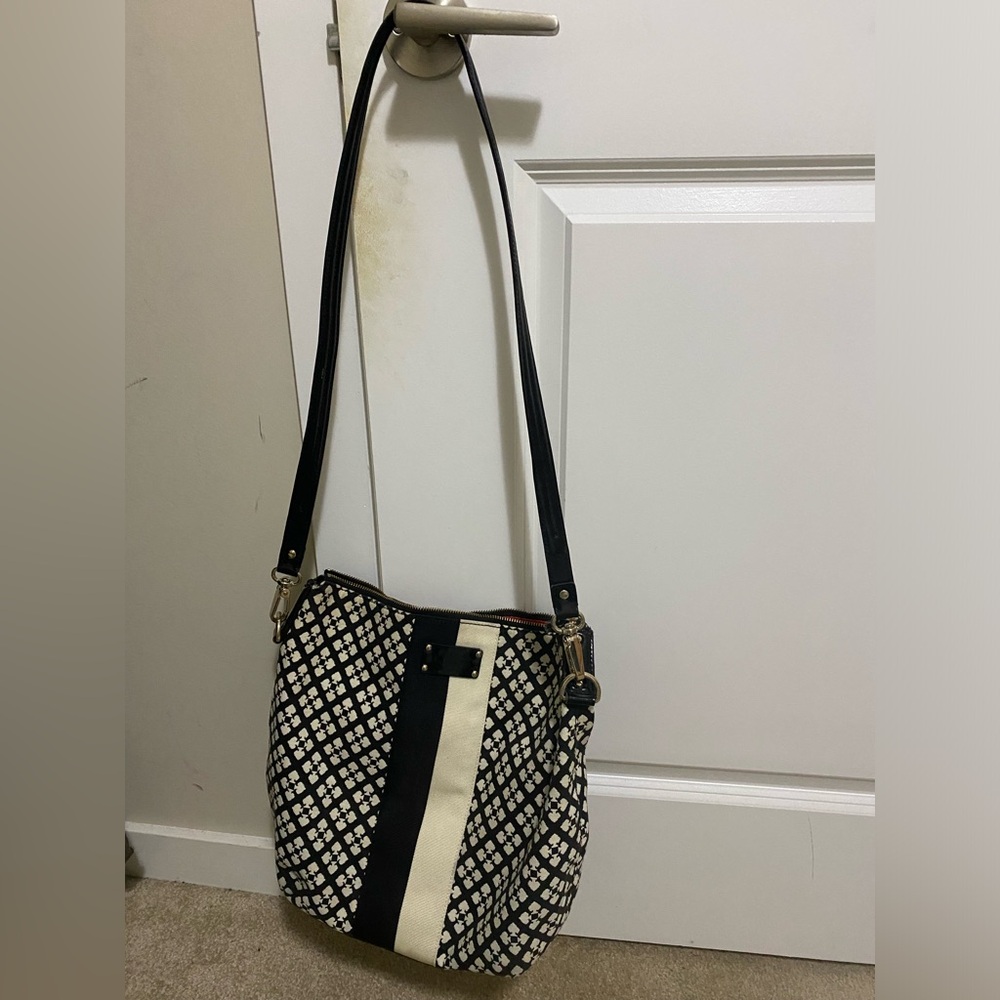 kate spade Black and Cream Patterned Crossbody Bag